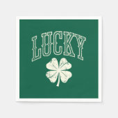 Vintag Lucky Clover St Patrick's Day Serviette (Vorderseite)