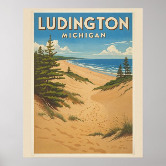 Vintag Ludington Michigan Poster (Vorne)