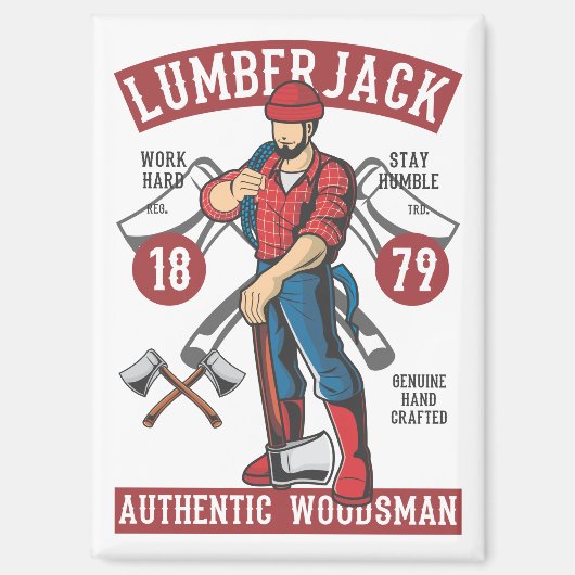 Vintag Lumberjack Magnet (Vorderseite)