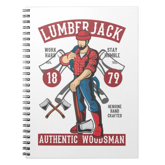 Vintag Lumberjack Notizblock (Vorderseite)