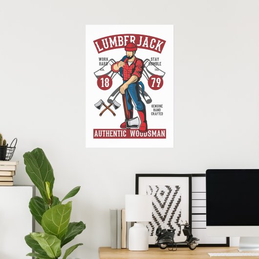 Vintag Lumberjack Poster (Heimbüro)
