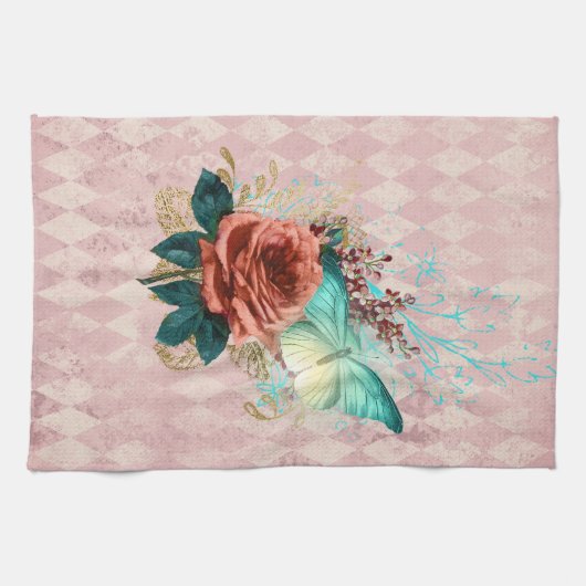 Vintag Luna Moth Bouquet Geschirrtuch (Horizontal)