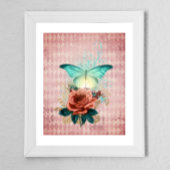 Vintag Luna Moth Bouquet Poster
