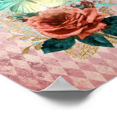 Vintag Luna Moth Bouquet Poster (Ecke)