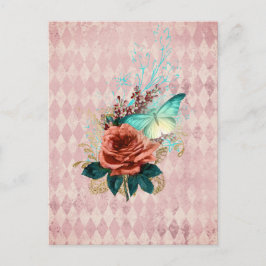 Vintag Luna Moth Bouquet Postkarte