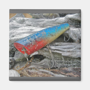 Vintag Lure Blue Streak Tackle Co Waltham MA Magnet