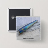 Vintag Lure Cap'n Bill Swimmer Abzeichen Button (Vorne & Hinten)