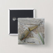 Vintag Lure Jointed Pikie Abzeichen Button (Vorne & Hinten)