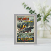 Vintag Lusitania Ire Avenge! Postkarte (Stehend Vorderseite)