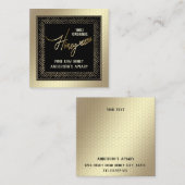 Vintag Luxus-Goldskriptzweig Quadratische Visitenkarte (Vorne/Hinten)