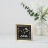 Vintag Luxus-Goldskriptzweig Quadratische Visitenkarte (Stehend Vorderseite)