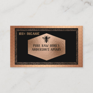 Vintag Luxus Rose Gold Honigbiene Logo Visitenkarte