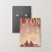 Vintag Lyon Button (Vorderseite/Rückseite)