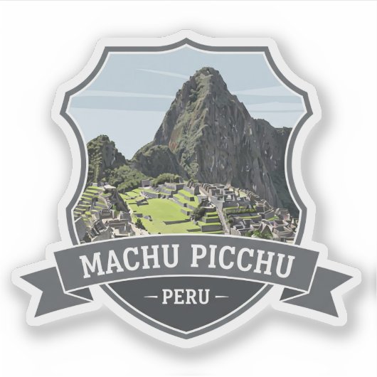 Vintag Machu Picchu Peru ReiseSouvenir Aufkleber (Vorderseite)