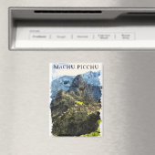 Vintag Machu Picchu Peru Wasserfarbenmalerei Magnet (In Situ (Geschirrspüler))