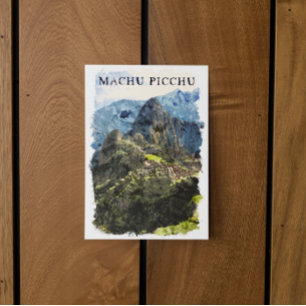 Vintag Machu Picchu Peru Wasserfarbenmalerei Postkarte