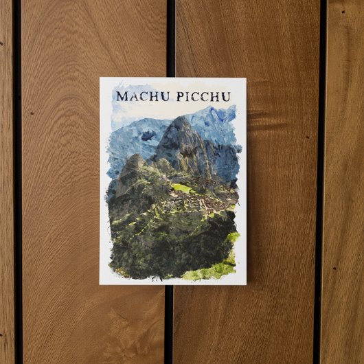 Vintag Machu Picchu Peru Wasserfarbenmalerei Postkarte