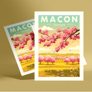 Vintag Macon Georgia Postkarte