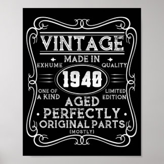 Vintag Made in 1940 Retro Classic Poster