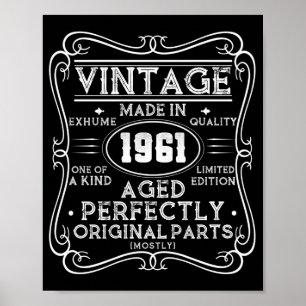 Vintag Made in 1961 Retro Classic Poster