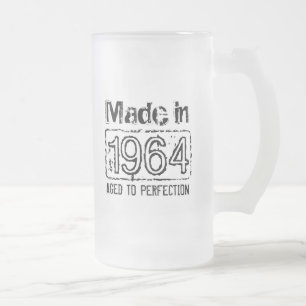 Vintag Made in 1964 Alter bis zur Perfektion Bier  Mattglas Bierglas