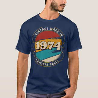 Vintag Made in 1974 Retro-Abzeichen T-Shirt