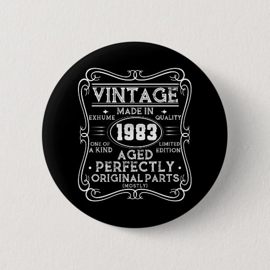 Vintag Made in 1983 Retro Classic Button (Vorderseite)