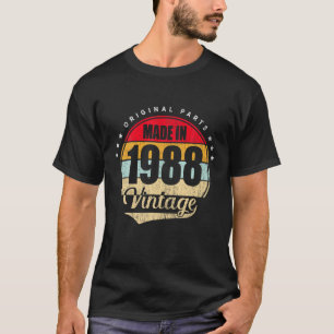 Vintag Made in 1988 Retro Classic 34 Jahre alt Bir T-Shirt