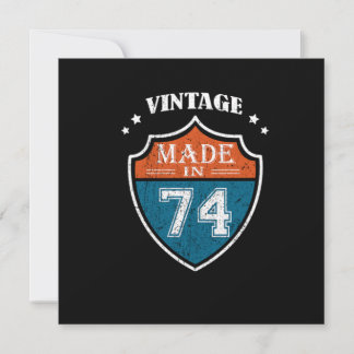 Vintag Made in 74 1974 Geburtstagsgeschenk Einladung