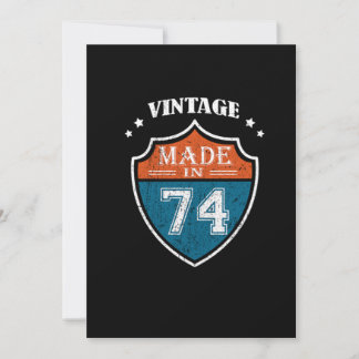 Vintag Made in 74 1974 Geburtstagsgeschenk Einladung
