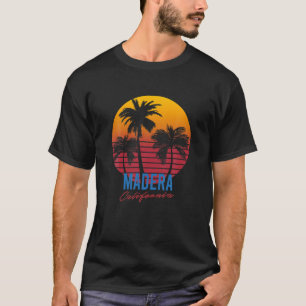 Vintag Madera California Palm Trees Sunset CA Ret T-Shirt