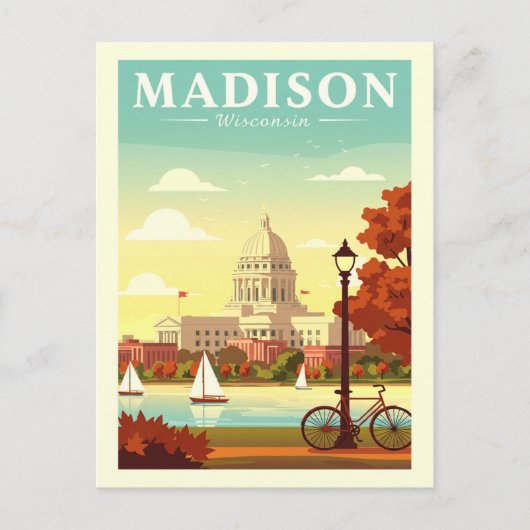 Vintag Madison Wisconsin Postkarte (Vorderseite)