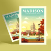 Vintag Madison Wisconsin Postkarte