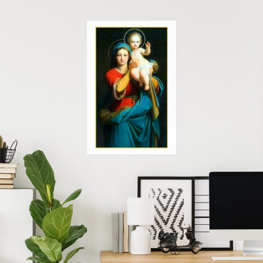 VINTAG MADONNA UND CHRISTISCHES KIND POSTER (Heimbüro)