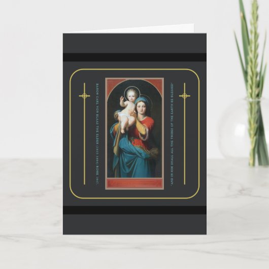 VINTAG MADONNA UND CHRISTKIND FEIERTAGSKARTE (Vorderseite)
