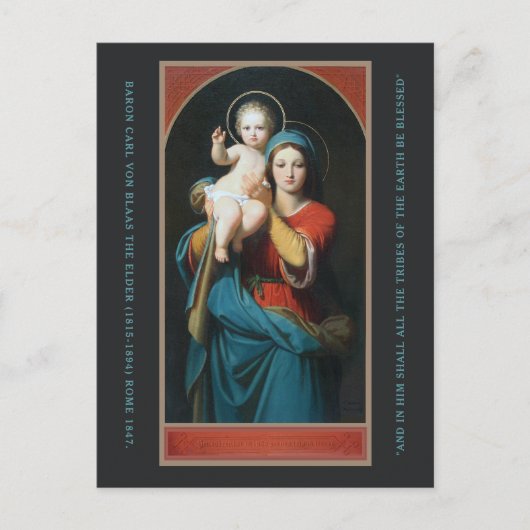 VINTAG MADONNA UND CHRISTKIND FEIERTAGSPOSTKARTE (Vorderseite)