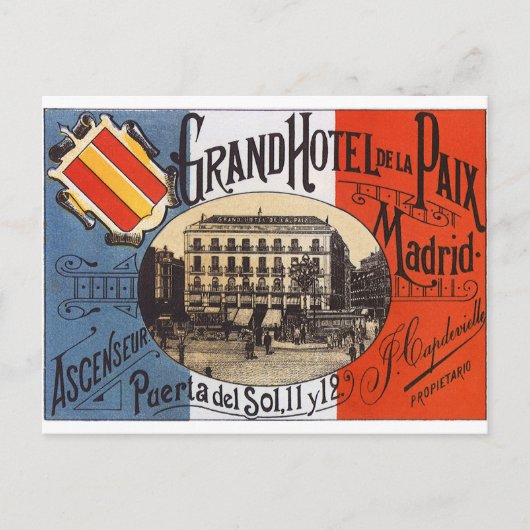 Vintag Madrid Postkarte (Vorderseite)