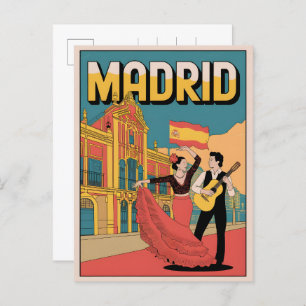 Vintag Madrid Spanien Florenz Souvenirs, Geschenke Postkarte