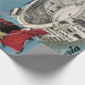 Vintag Madrid Spanien Flugreise Geschenkpapier (Ecke)