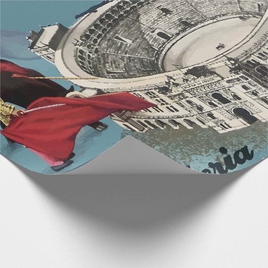 Vintag Madrid Spanien Flugreise Geschenkpapier (Ecke)