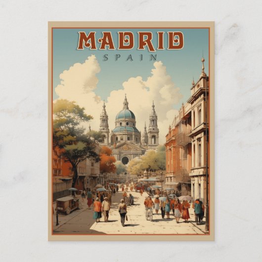 Vintag Madrid, Spanien Postkarte (Vorderseite)