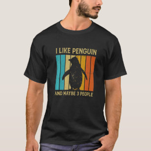 Vintag mag ich Pinguin und vielleicht 3 Personen F T-Shirt