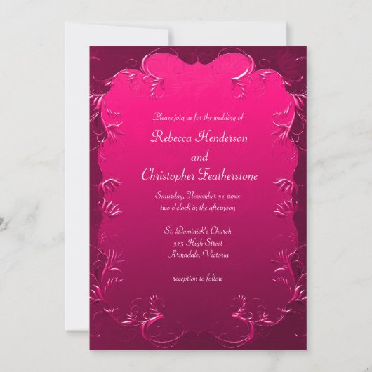 Vintag Magenta Einladung (Vorderseite)