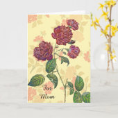 Vintag Magenta Rose Muttertagskarte Karte (Gelbe Blume)