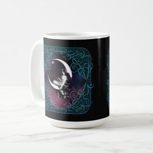 Vintag Magical Moon Woman Kaffeetasse (Vorderseite Links)
