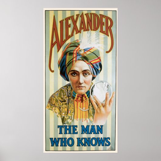 Vintag Magisches Poster, Alexander, der Mann, der Poster (Vorne)