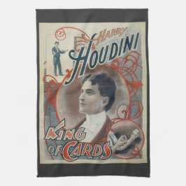 Vintag Magisches Poster, Magier Harry Houdini Geschirrtuch