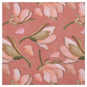 Vintag Magnolia Blossom auf der Dusty-Rose Stoff