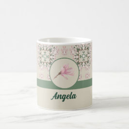 Vintag Magnolia Blossom Ephemera Muster Kaffeetasse