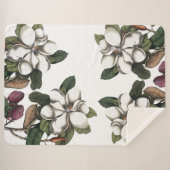Vintag Magnolia Blume Blossom Sherpa Blanka Sherpadecke (Vorderseite (Horizontal))